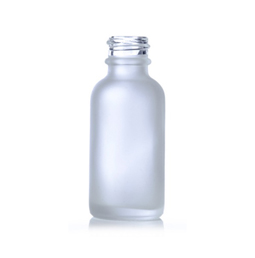 1 oz clear frosted glass boston round bottle with 20-400 neck finish