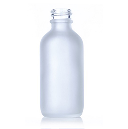 2 oz clear frosted glass boston round bottle with 20-400 neck finish