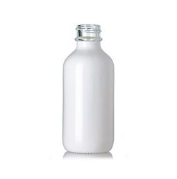 1 oz matte white glass boston round bottle with 20-400 neck finish